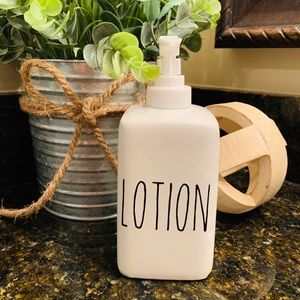 Rae Dunn Inspired White Ceramic Lotion Dispenser